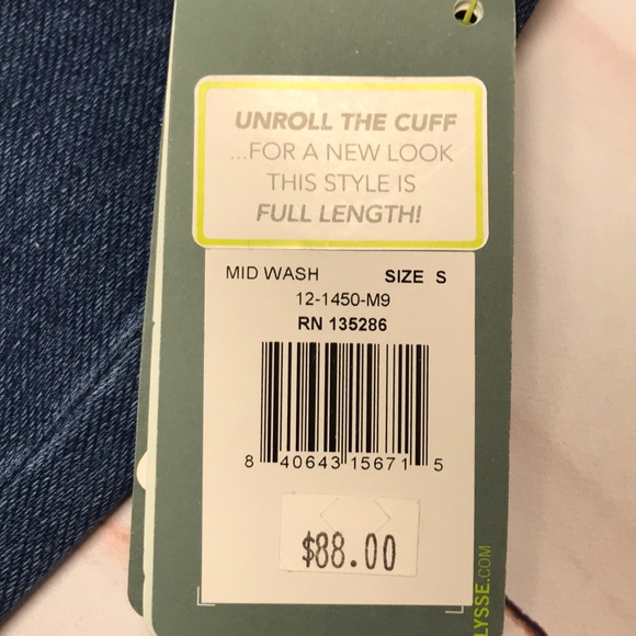 Lysse Boyfriend Denim Leggings Mid Wash Small New - Picture 6 of 8